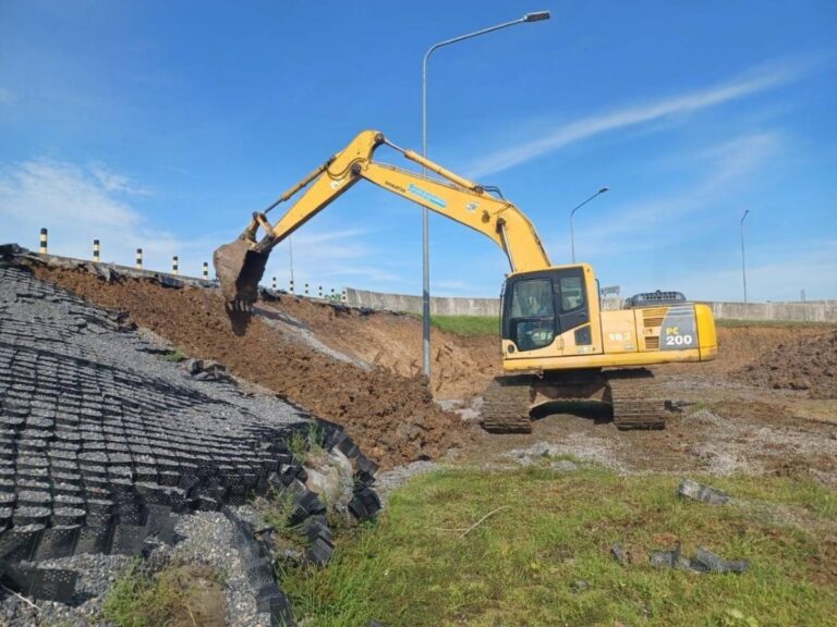 GEOCELL removal and Slope Adjustment